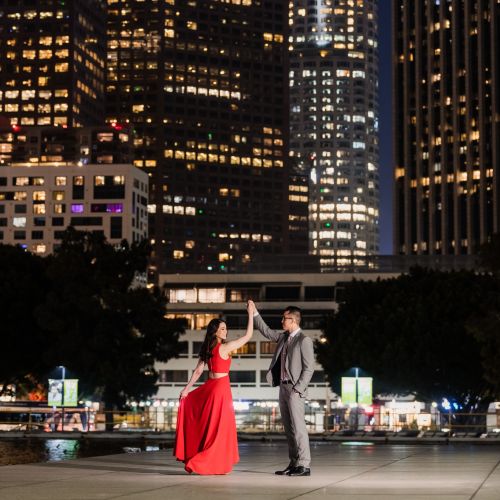 00 Downtown Los Angeles City Lights Engagement Photography
