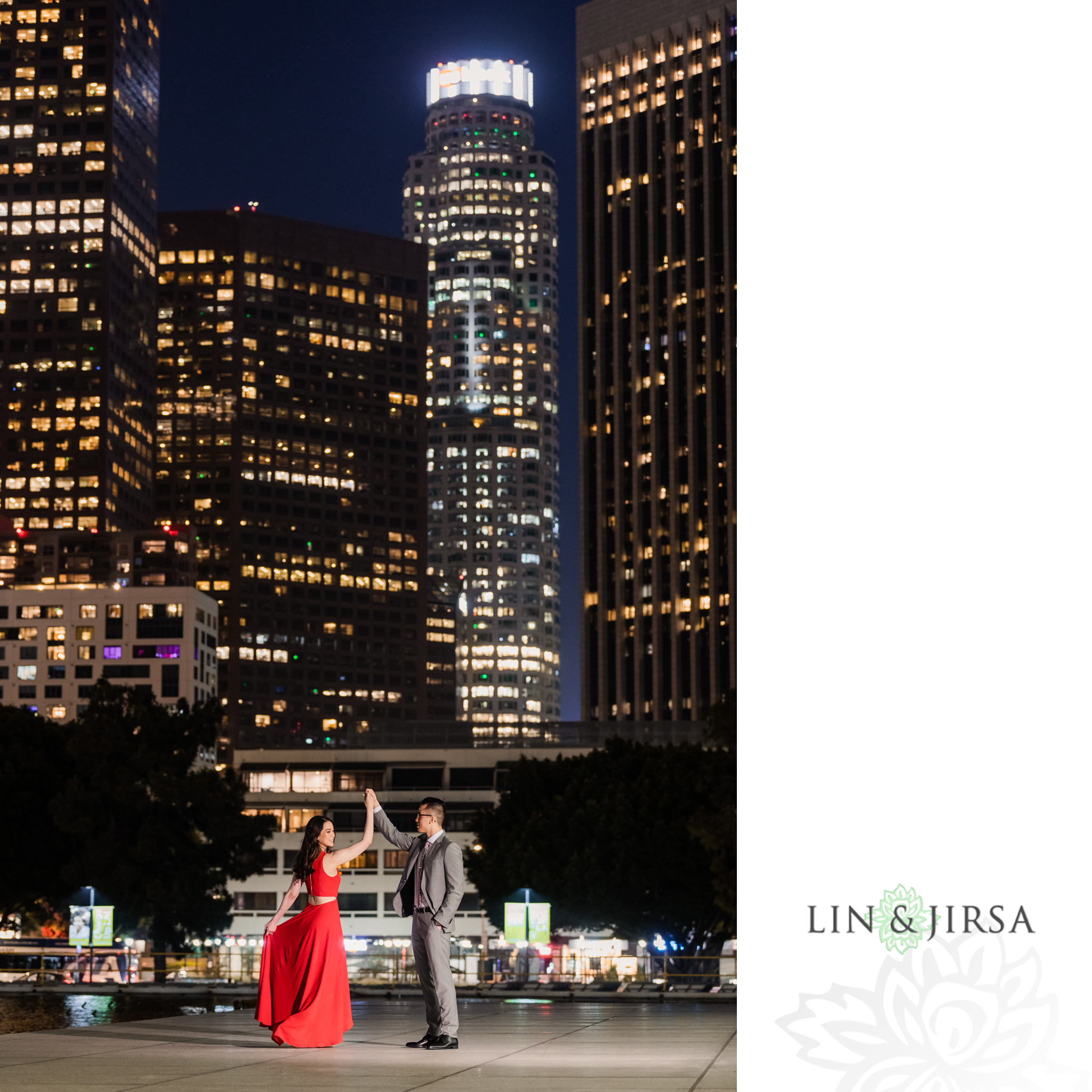 36 Downtown Los Angeles City Lights Engagement Photography