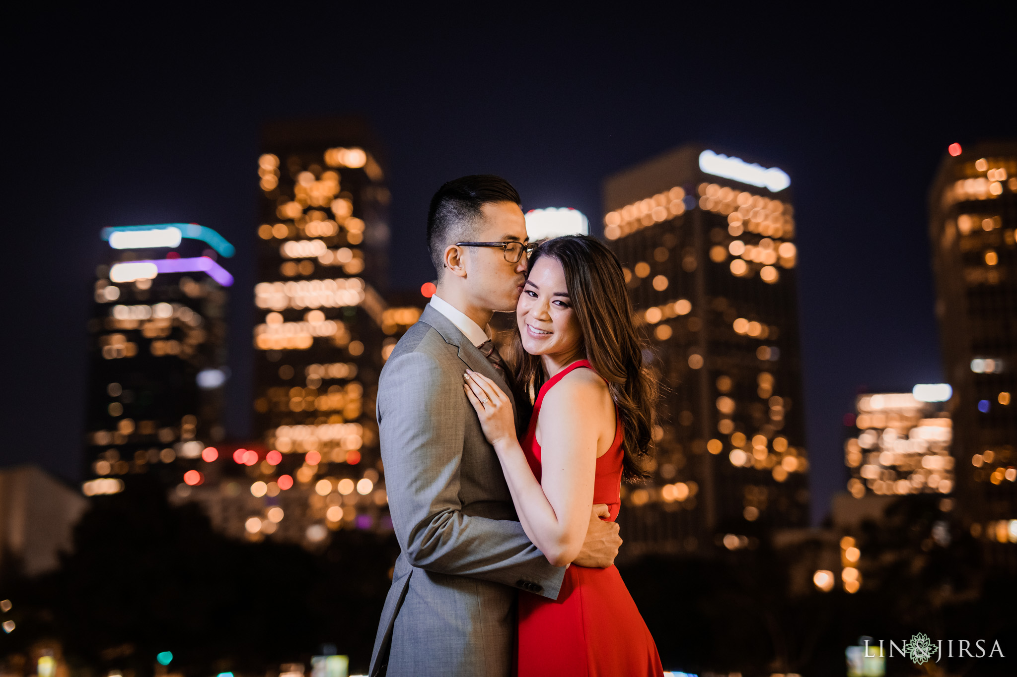 37 Downtown Los Angeles City Lights Engagement Photography