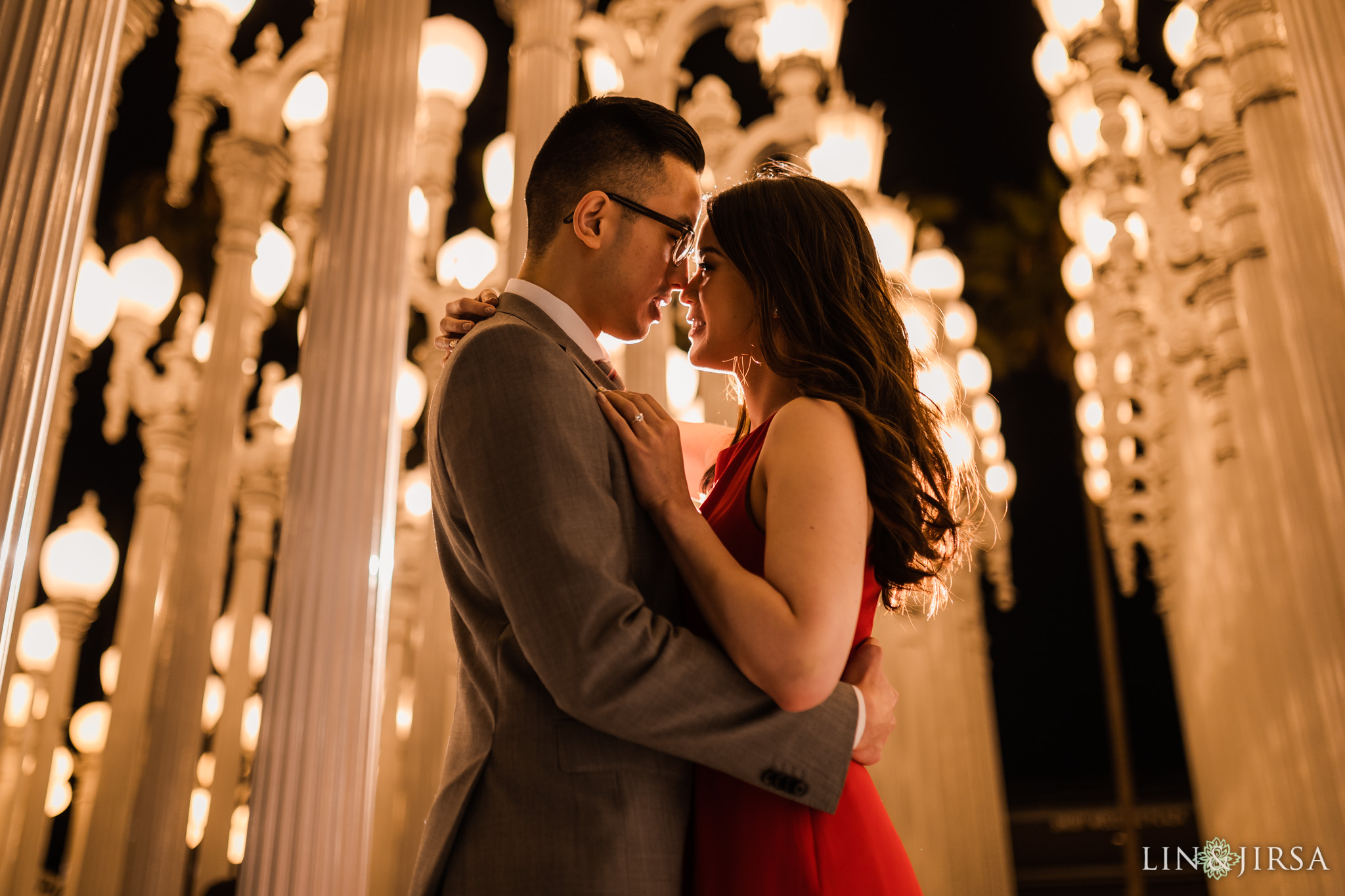 38 LACMA City Lights Engagement Photography